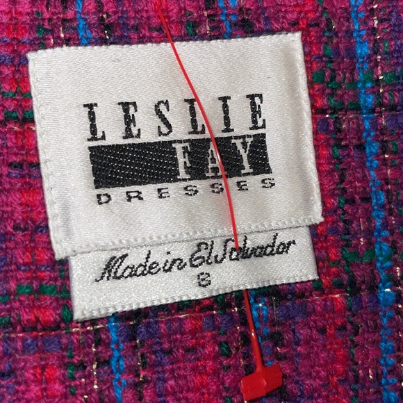 •LESLIE FAY•PINK TWEED JACKET & MATCHING SKIRT SIZE 8 (JACKET) 16 (SKIRT) EUC - Picture 4 of 16